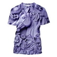 thumbnail image 5 of ALLLIST Short Sleeve Going Out Tops for Men Purple Crew Neck Horse Printed T-Shirts Gift Graphic Loose Men's T-Shirts, 5 of 6