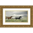 thumbnail image 1 of Murdock, Ramona 24x14 Gold Ornate Wood Framed with Double Matting Museum Art Print Titled - Mustang Herd I, 1 of 4