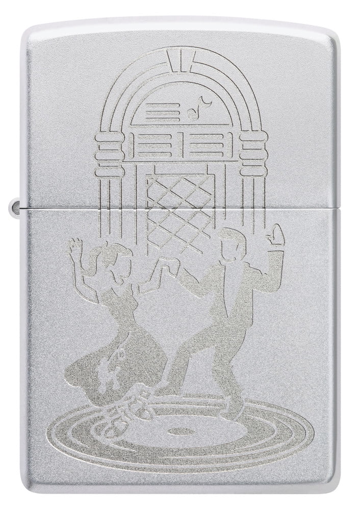 Zippo Lighter: Swing Dancing Couple, Engraved - Satin Chrome 48728