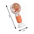 thumbnail image 3 of Portable Macaroon Mini Fan, Rechargeable Handheld Fan, 6.91×1.97 inches, for Outdoor Travel Camping Commuting, Carrot Pattern（Orange）, 3 of 7