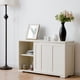 thumbnail image 2 of Costway Mueble Auxiliar Mesa Cocina con 2 Puertas Correderas Armario Bajo de Cocina Armario de Cocina con 2 Estantes, 2 of 5