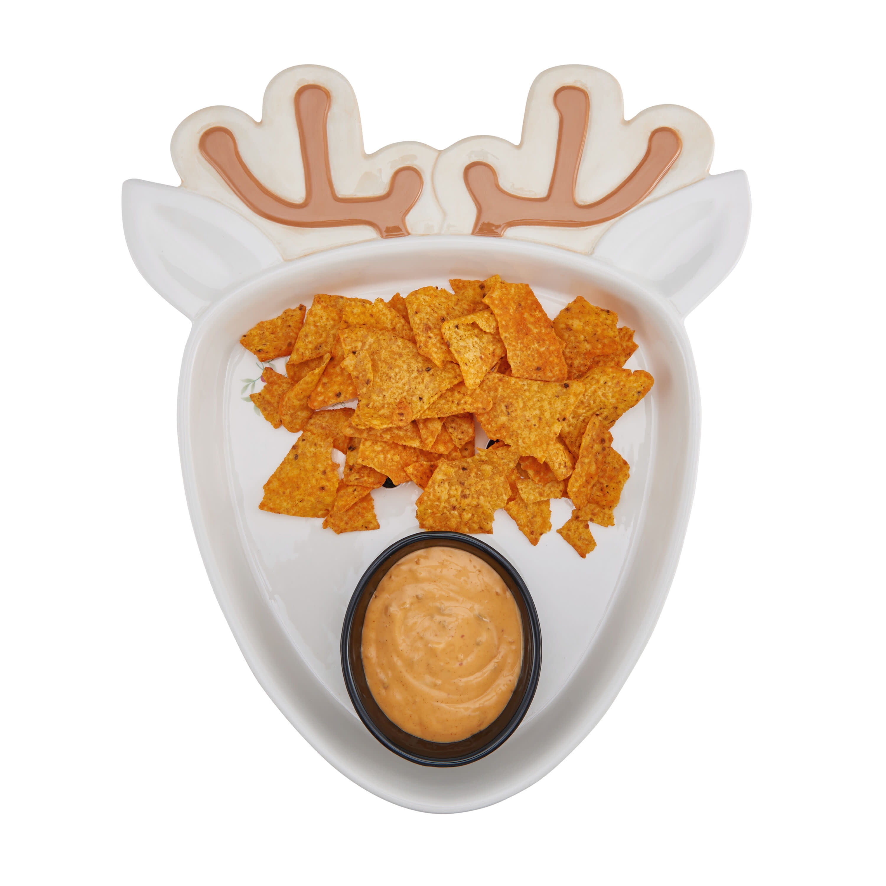 Pfaltzgraff Winterberry Reindeer Chip and Dip Serving Tray