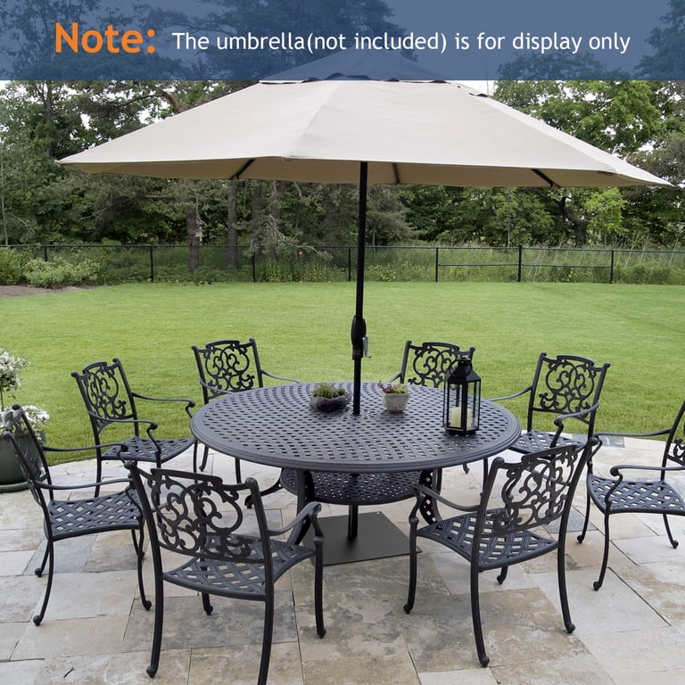 7.5 foot patio table umbrella Autlaycil 7.5 ft Fringe Patio Umbrella with Push Button Tilt and Crank, Outdoor Table Tassels Umbrella, White