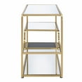 thumbnail image 2 of Modern Metal Framed TV Stand with Mirrored Open Compartments, Gold and Clear- Saltoro Sherpi, 2 of 6