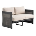 thumbnail image 3 of Christopher Knight Home Modern Outdoor Aluminum 50" Loveseat, Black Finish with Beige Cushion, 3 of 11