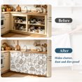 thumbnail image 4 of Khaki Farmhouse Cabinet Curtain 35"Wx35"L,Dustproof Under Sink Skirt W/ Self Adhesive Tape,Floral Floral Plant Leaf Vintage Spring Cabinet Curtain Cover for Kitchen Sink,Bathroom Vanity,Laundry Room, 4 of 9