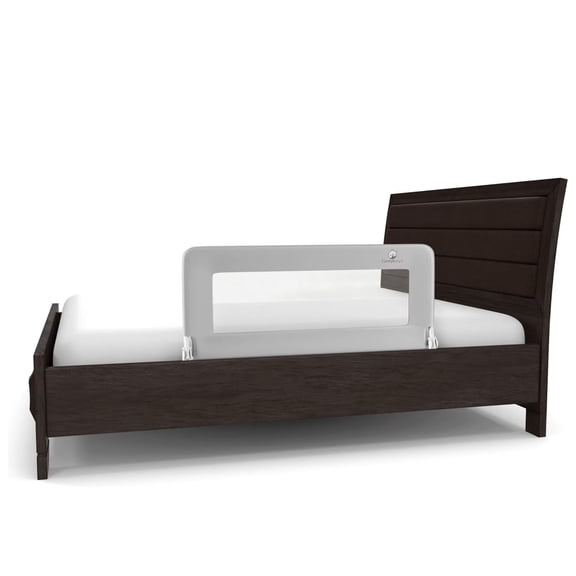 ComfyBumpy Toddler Bed Rail Guard, 35.5" x 19.5" Regular Swing Down Rail for Kids Beds, Gray, 1 pack