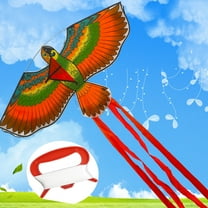 NimJoy Parrot Delta Kites for Kids Adults, Easy to Fly Polyester Kite W/55" Tail for Beach, Trip and Park (45" Orange)