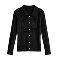 thumbnail image 4 of Breezora Women's Slim Button Down Cardigan Soft Everyday Jacket for Work and Casual Wear Black, 4 of 4