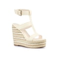 thumbnail image 1 of BLISSFUL STEP Sandales Compensées Espadrilles à Brides pour Femmes Beige 7,5, 1 of 8