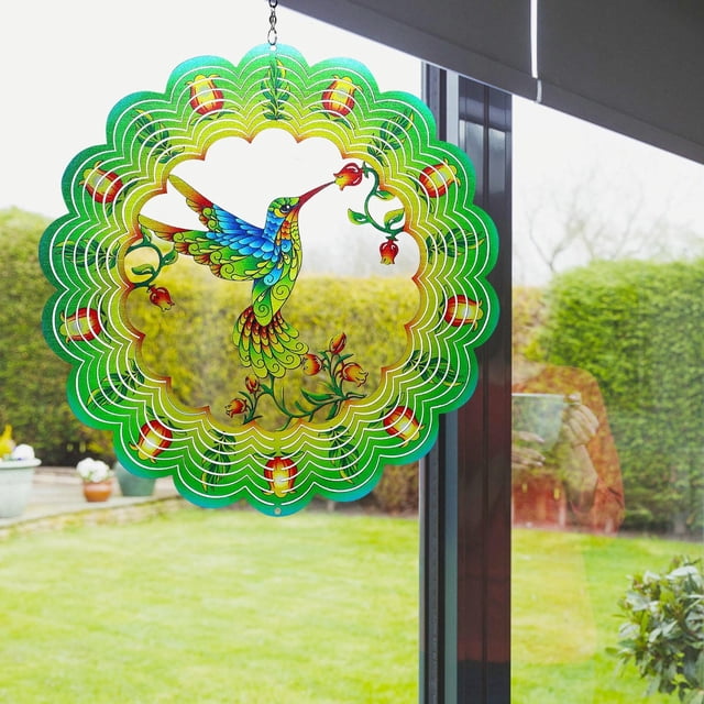 Owl Peacock Metal Wind Rotators Suspension Decoration Suitable For Decorating Outdoor Courtyards And Window Edges
