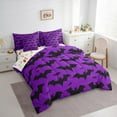 thumbnail image 3 of jejeloiu Bat 7-Piece Twin Bedding Sets,Purple Black Bedding Comforter Set,Halloween Theme Sheet Sets For Teens Boys,Super Cozy Room Decor Reversible, 3 of 8