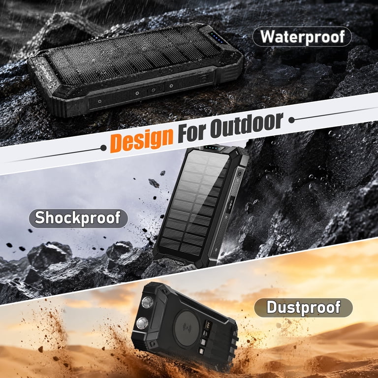 OWNTECH 30000mAh Solar Power Bank with Wireless Charging photo 6