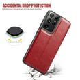 thumbnail image 3 of MOHEYO Slim Vegan Leather Cover Thin Luxury Classic Case for Samsung Galaxy S21 Ultra 5G - Red, 3 of 8