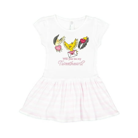 

Inktastic Will You be My Tweetheart with Cute Birds Gift Toddler Girl Dress