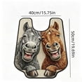 thumbnail image 3 of Sruoe U-Shaped Toilet Rug, Contour Toilet Pedestal Rug 16x20 Inch, Double Horse Print U‑Cut Microfiber Floor Mat, Soft Absorbent Non‑Slip Bathroom Decor Rug for Toilet Base, 3 of 8