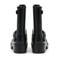 thumbnail image 7 of abtuhar Mid Calf Boots for Women,Fashion Classic Solid Color Mid-heel Rain Boots Mid-calf Motorcycle Boots Non-slip Overshoes Buckle Adult Rain Shoes Black, 7 of 7