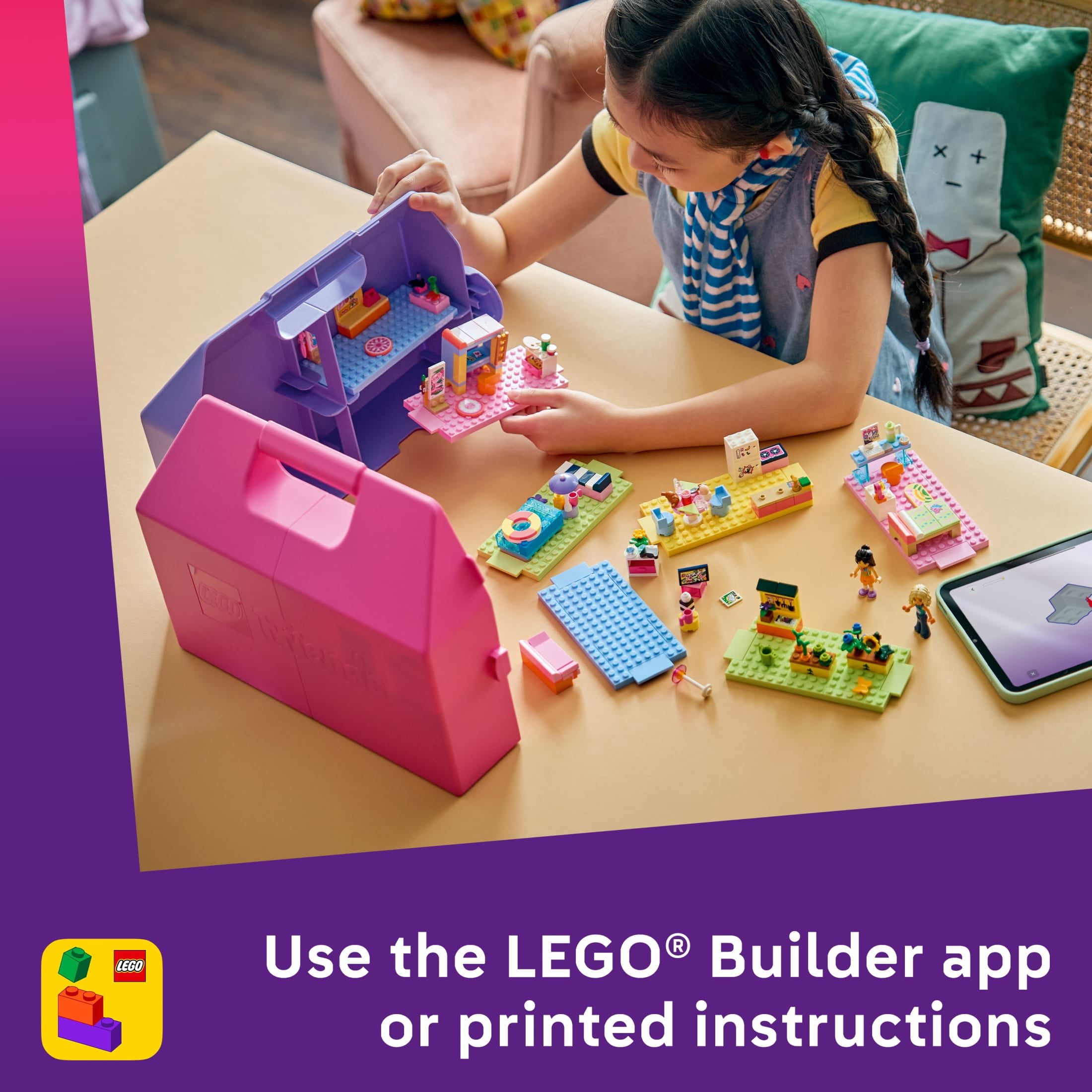 LEGO Friends Creative Dollhouse Suitcase - Building Toy for Girls & Boys, Ages 6+ - Portable Dollhouse Set with 8 Rooms & 2 Minidolls - Gift for Kids - 42697