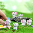 thumbnail image 1 of Mini Figurines d'Éléphant en Résine - 6 Pièces Miniatures Décoration de Jardin, 1 of 5