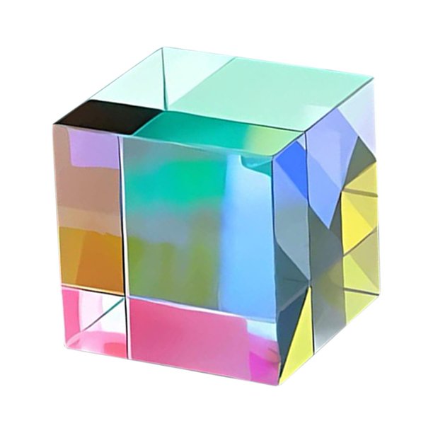 Prisma de cubo, regalo de física, prisma arcoíris para enseñar espectro de luz (grande)