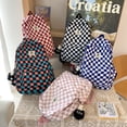 thumbnail image 3 of Women's new fashion checkered backpack casual school bag, 3 of 8