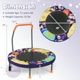 thumbnail image 3 of Gymax 36'' Foldable Kid Trampoline w/ 20 LED Lights Foam Handlebar Padded Safety Cover Purple, 3 of 10