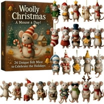 Felt Mouse Advent Calendar 2025, 24-Day Christmas Countdown, 2025 Christmas Countdown Calendar For Adults, Fun Gift for Families & Collectors