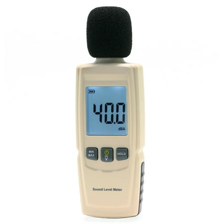 LotFancy Decibel Meter Reader/ Digital Sound Level Tester, Measurement Range 30dBA -130dBA, Accuracy within +/-1.5dBA, Max/Min Hold Function, Large Backlit LCD Display, Batteries (Best Decibel Meter App Android)