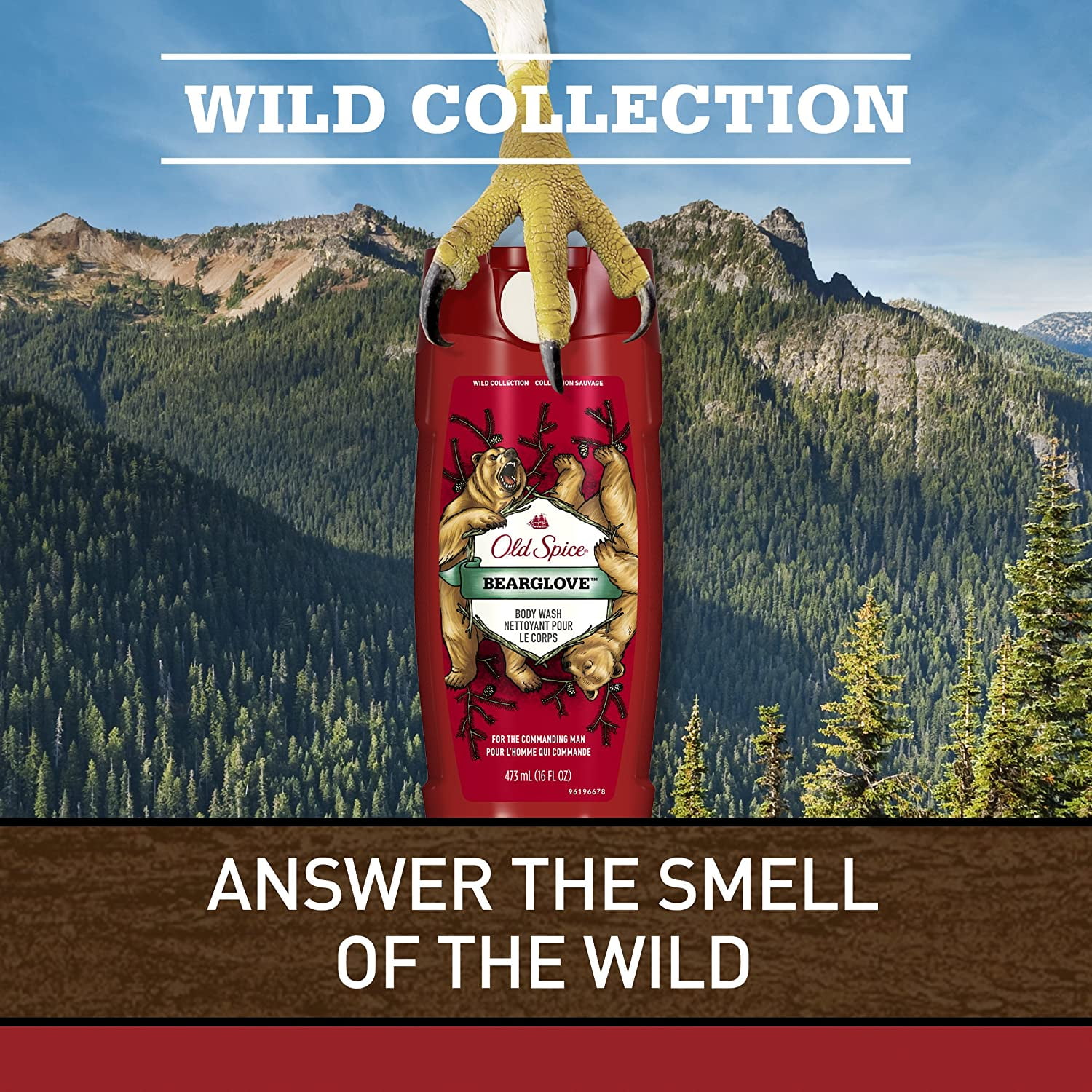 Old Spice Wild Collection Bodywash, Bearglove 16 oz (Pack of 4)