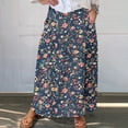 thumbnail image 2 of Cavosen Floral Skirts for Women Elastic Waist Midi Skirts Floral Skirts Trendy Date Night Cocktail Party Skirt with Pocket, 2 of 5