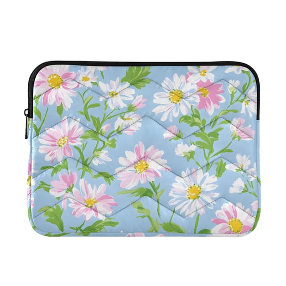FORMRS 13-13.3 inch Laptop Sleeve Case Soft Carrying Quilted Computer Bag Cover, Blue Floral