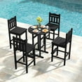 thumbnail image 3 of Tall Adirondack Bar Chair Set of 2, HDPE Patio Bar Stools with Backrest, 27.5 Inch Seat Height Tall Bistro Dining Counter Stool, All-Weather Pub Height Chair, Black, 3 of 7