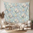 thumbnail image 2 of Blue Flowers Large Tapestry for Bedroom Wall Hanging Tapestry,Romantic Farmhouse Botanical Floral Leaves Ceiling Backdrop Tapestries Poster Blanket Wall Decor for Teens Room Living Room 86" x 104", 2 of 8
