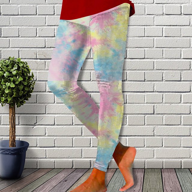 MKLEKYY Leggings deportivos para mujer, mallas informales con estampado tie-dye para mujer, mallas deportivas para fitness, pantalones de yoga