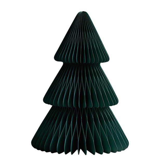 Figura decorativa de árbol de Navidad de papel, estatua de árbol de Navidad, decoración de repisa navideña Verde 15 cm