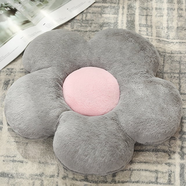 1pc 30-75CM Colorful Flower Plush Cushion Toy Soft Cartoon Plant Stuffed Doll Chair Cushion Sofa Pillow Floor Mat Kawaii Giftgray75cm Deng Xun unisex
