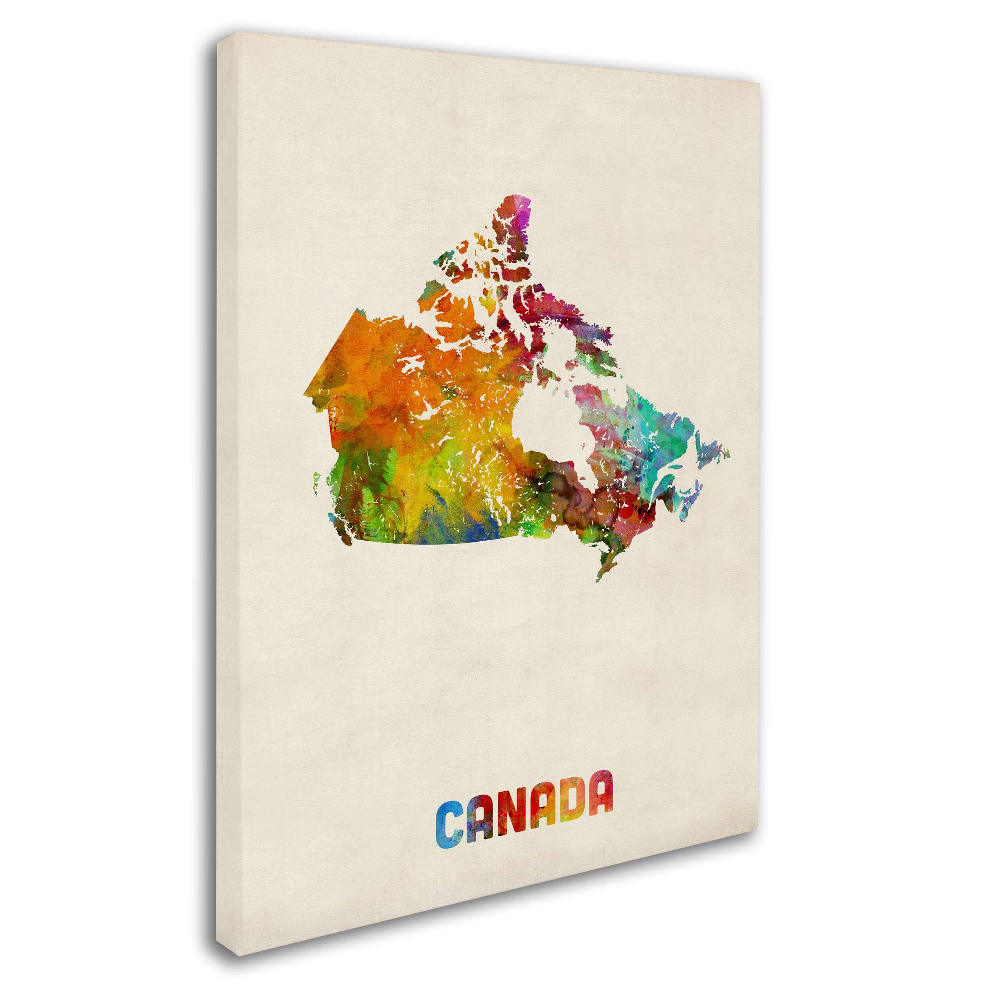 Trademark Fine Art "Canada Watercolor Map" Canvas Art by Michael Tompsett