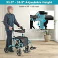thumbnail image 5 of Spaco 2-in-1 Adjustable Folding Handle Rollator Walker with Storage Space-Blue, Walkers for Seniors with Seat, 5 of 9