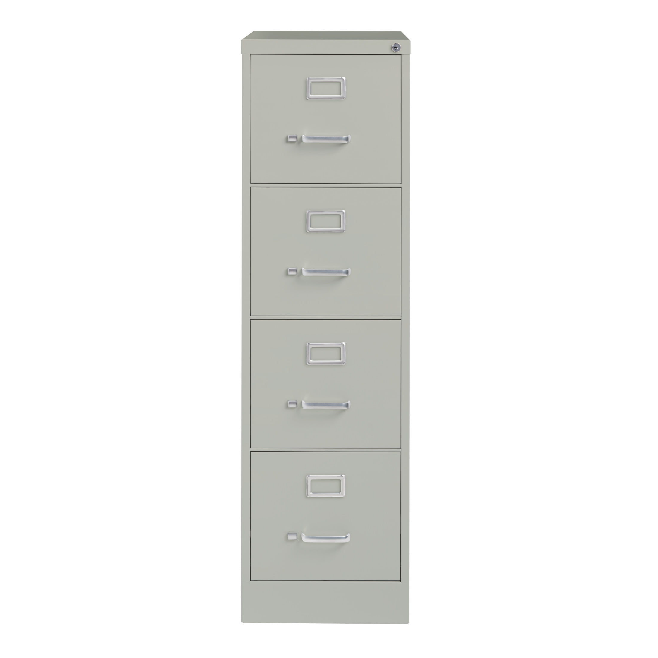 Hirsh Pro 4 Drawer Letter Locking Metal Vertical File Cabinet, 26.5" Deep, Gray