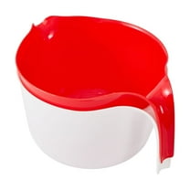 Lightweight plastic pourable mixing bowls for kitchen - set of 2 - Red and White