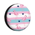 thumbnail image 1 of Fotbe Flamingo1 Funda de Llanta de Repuesto con Estampado, Engrosada, Ajuste Universal para Jeep, Remolque, RV, SUV, Camión-17 inch, 1 of 6