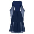 thumbnail image 3 of Ecqkame Women's Vintage Gothic Dresses Clearance Women Plus Size Cold Shoulder Sleeve Lace Up Halloween Dress Gothic Party Dresses Navy S, 3 of 3