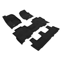 3D MAXpider Carpeted Floor Mats Compatible with 2018-2021 Ford Expedition Custom Fit Car Floor Liners, Elegant Series(1st, 2nd & 3rd Row, Black)