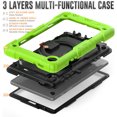 thumbnail image 3 of TECH CIRCLE Case for Samsung Galaxy Tab A7 Lite (8.7") Tablet (SM-T220)- [Built with Screen Protector] Heavy Duty Protection Rugged Case with Kickstand Portable Handle Drop Proof Cover, Green+Black, 3 of 8