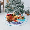thumbnail image 4 of Fmbmuo Blue Christmas Tree Skirt 43 Inch Santa Claus and Snowman Christmas Decorations, Fray-Resistant Modern 100%Polyester Vintage Tree Skirt and Complete Your Holiday Decor, 4 of 5