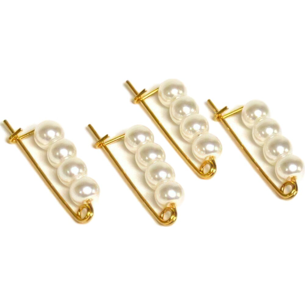 4 Pearl Enhancer Bead Shortening Clasps Gold Parts with Imitation