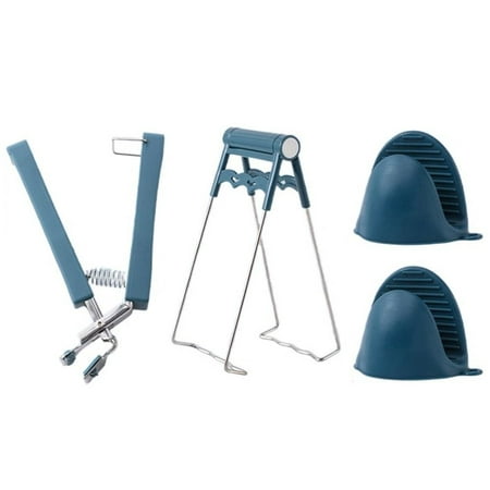

Heat Resistant Kitchen Accessories Pan Gripper Clip Microwave Oven Non-Slip Holder Clip Steamer Gripper Dish Clamp Silicone Gloves Anti-scalding Clip BLUE