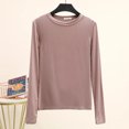 thumbnail image 1 of LNGOOR Modal T-Shirt Basique Uni Col Rond Manches Longues Femmes Automne Tee-Shirt de Base T-Shirt Assorti Grande Taille, 1 of 7