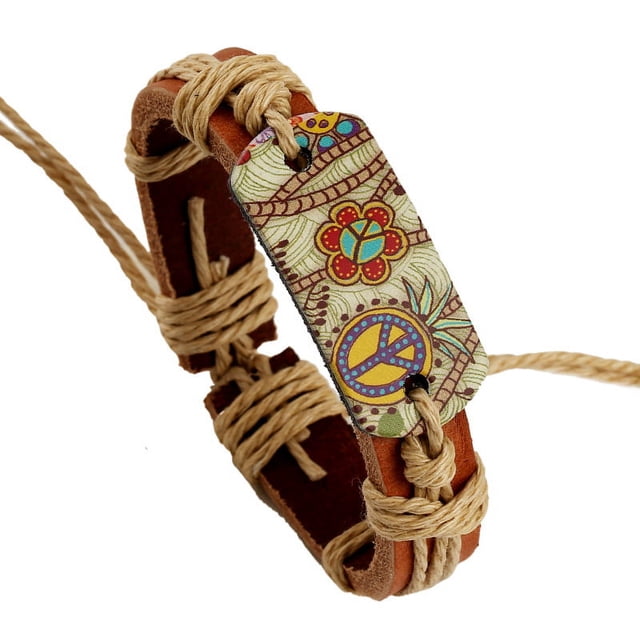 Pulsera de cuero para hombre Pulsera de cuero trenzado multicapa de piel de vaca para hombre Rojo Verde