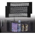thumbnail image 1 of Black Magic Adhesive Cargo Net Elastic String Pouch, Car Back Rear Trunk Seat Mesh Net 2 Pcak-50X25cm, 1 of 5